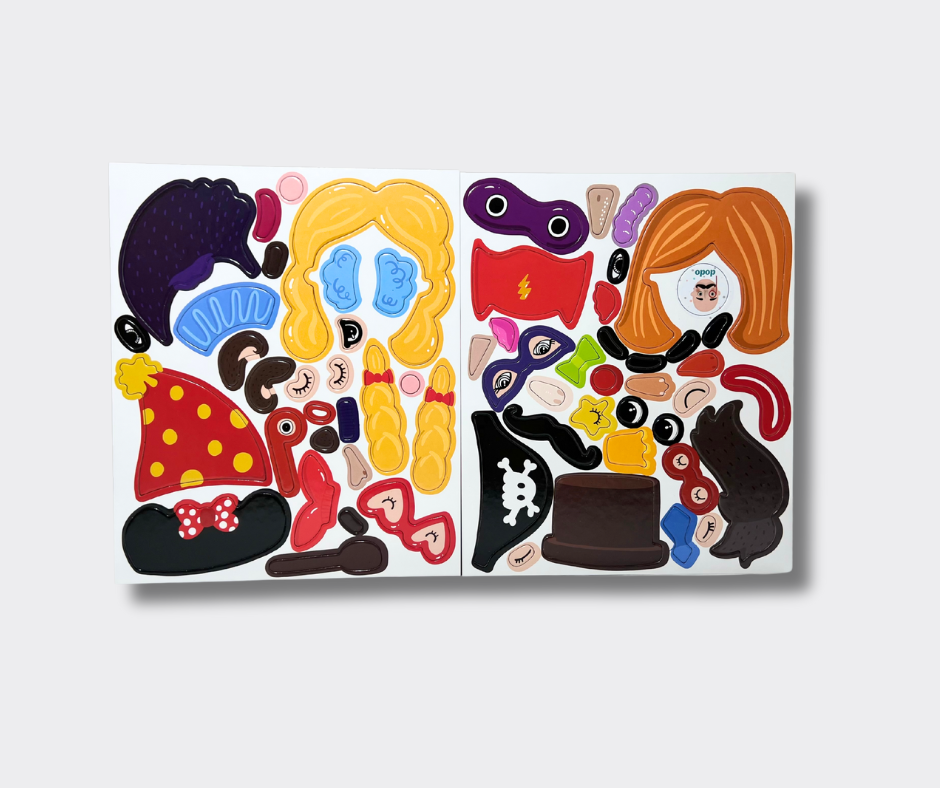 Dodo magnetinės dalys - akys, nosys, burnos, plaukai