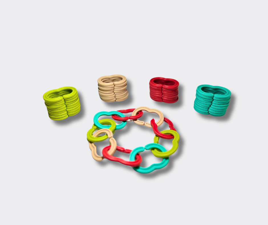 Miniland EKO vėrimo rinkinys - 48 spalvoti žiedai